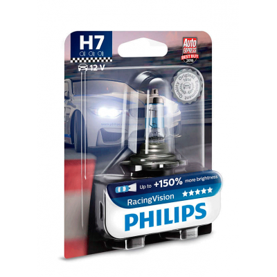 Галогеновая лампа Philips H7 12972RVB1 Racing Vision +150%
