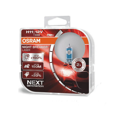 Набор галогеновых ламп OSRAM H11 64211NL-HCB Night Breaker Laser