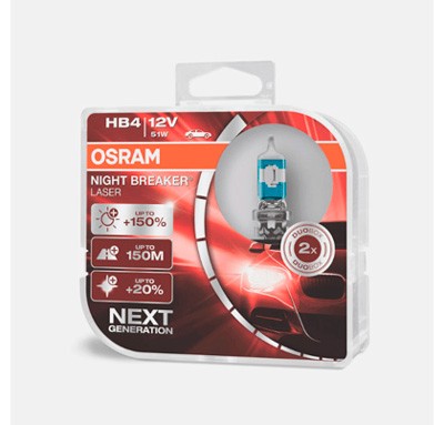 Набор галогеновых ламп OSRAM HB4 9006NL-HCB Night Breaker Laser