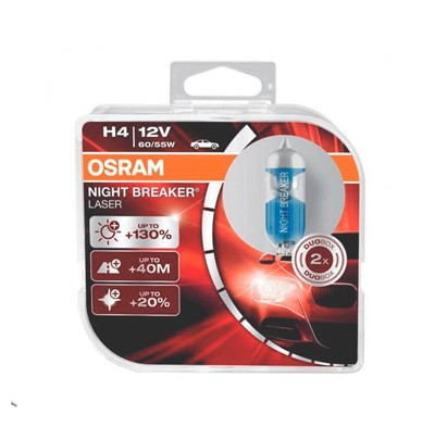 Набор галогеновых ламп OSRAM H4 64193NL-HCB Night Breaker Laser