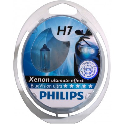Набор галогеновых ламп Philips H7 12972BVUB1 Blue Vision Ultra