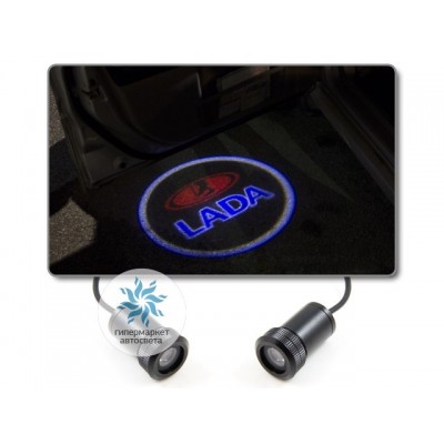 Подсветка дверей автомобиля: проекция логотипа Lada